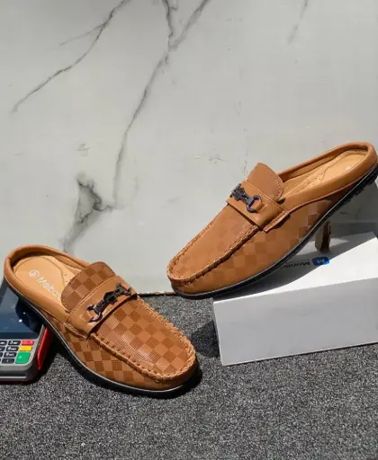 MLB Men’s Luxury Check Pattern Half Shoe / Loafers