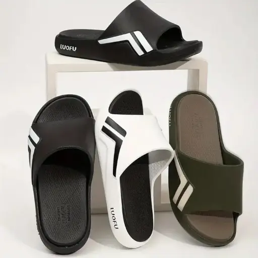 LUOFU Men's Cloud Slides Casual Lightweight Comfortable Non Slip Slippers, Summer Comfortable Eva House Shoes