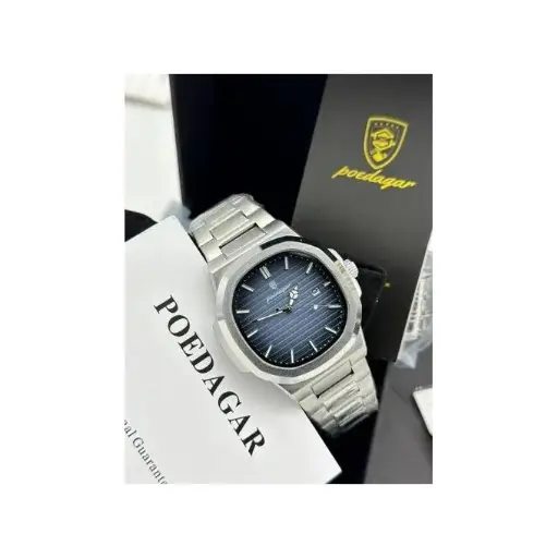 POEDAGAR Beautiful Extra Quality & Very Rugged Water Resistant Men's Silver Wristwatch For Men